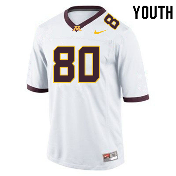 Youth #80 Jake Paulson Minnesota Golden Gophers College Football Jerseys Sale-White - Click Image to Close